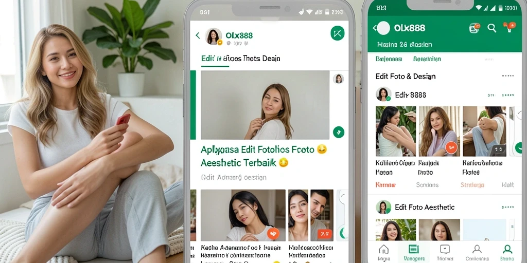 Antarmuka OLX888 yang menarik untuk edit foto aesthetic.