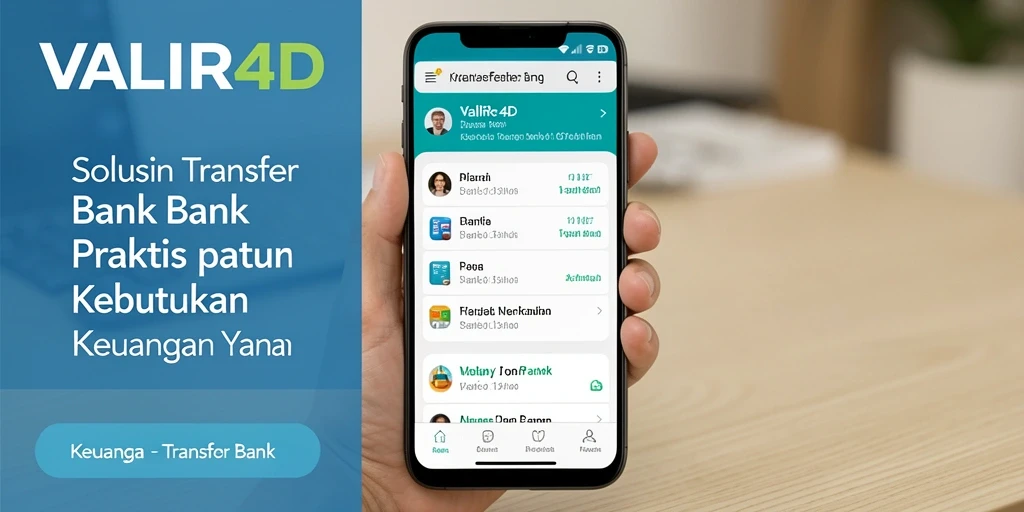 Tampilan antarmuka VALIR4D yang sederhana dan fungsional untuk Transfer Bank.