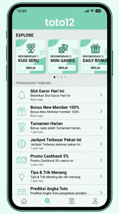 Tampilan katalog aplikasi toto12