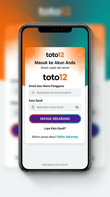Tampilan halaman login toto12