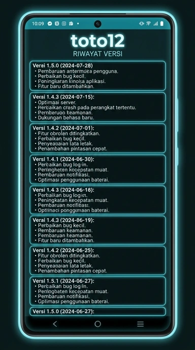 Tampilan riwayat versi toto12